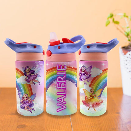 Custom Kids Water Bottle Personalized Toddler Insulated Tumbler 12oz Fairy Pixie Dust