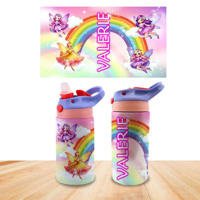 Custom Kids Water Bottle Personalized Toddler Insulated Tumbler 12oz Fairy Pixie Dust