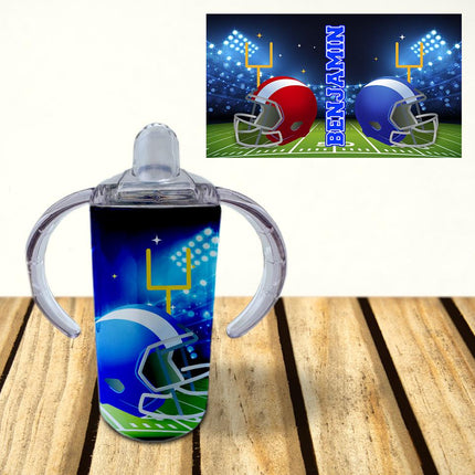 Custom Kids Sippy Cup Personalized Toddler Insulated Tumbler 12oz Bottle Football Sports Team