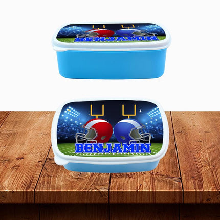 Custom School Kids Bundle Insulated Lunch Bag Snack Box Sippy Cup Bottle Personalized Toddler Set Football Sports Team