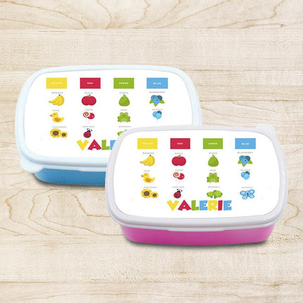 Custom School Kids Bundle Insulated Lunch Bag Snack Box Sippy Cup Bottle Personalized Toddler Set Learning Colors Kinder