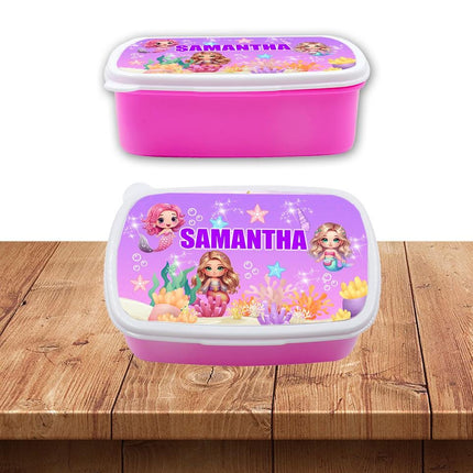 Custom School Kids Bundle Insulated Lunch Bag Snack Box Sippy Cup Bottle Personalized Toddler Set Mermaids Under the Sea
