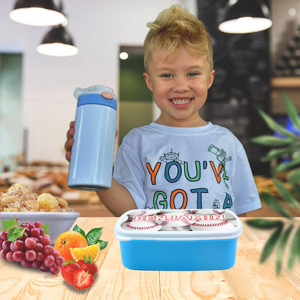 Custom School Kids Bundle Insulated Lunch Bag Snack Box Sippy Cup Bottle Personalized Toddler Set Beisbol Sports Team
