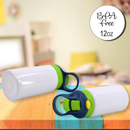 Custom Kids Water Bottle Personalized Toddler Insulated Tumbler 12oz Construction Trucks