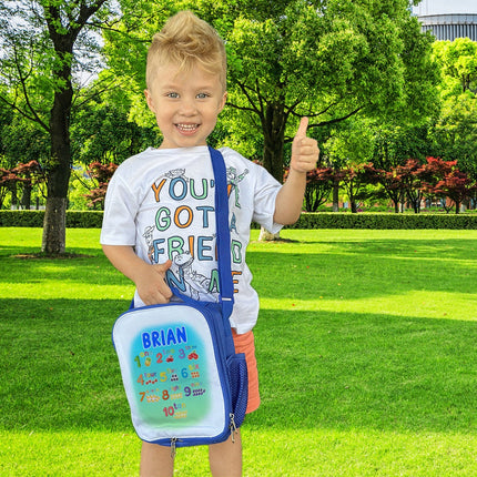 Custom Kids Lunch Bag with Strap Personalized School Insulated Picnic Box Count Numbers Kinder Math
