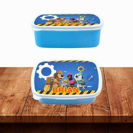 Custom School Kids Bundle Insulated Lunch Bag Snack Box Sippy Cup Bottle Personalized Toddler Set Pupstruction TV Show
