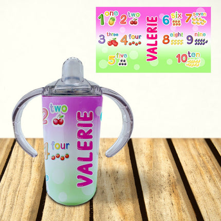 Custom School Kids Bundle Insulated Lunch Bag Snack Box Sippy Cup Bottle Personalized Toddler Set Count Numbers Kinder Math