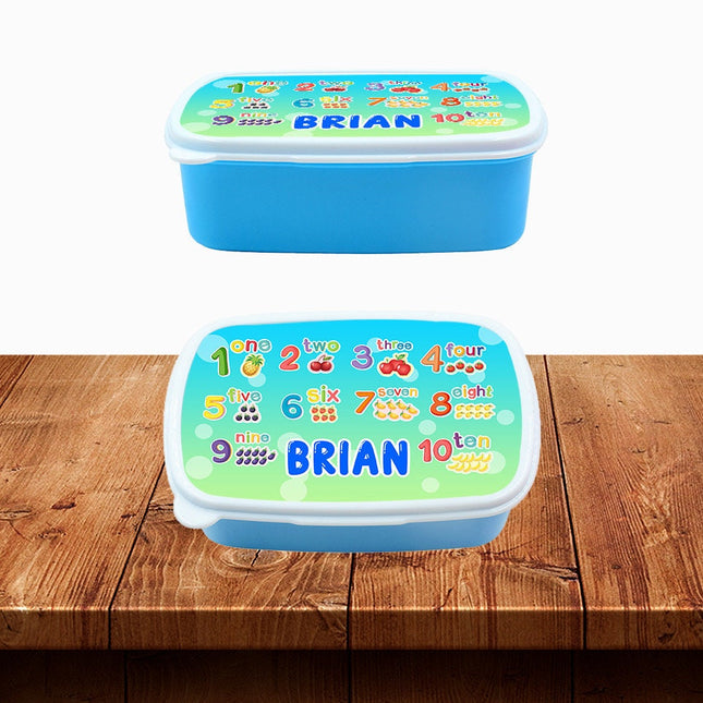 Custom Kids Snack Lunch Box for School Picnic Personalized Travel Container Count Numbers Kinder Math