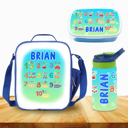 Custom Kids Snack Lunch Box for School Picnic Personalized Travel Container Count Numbers Kinder Math