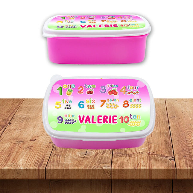 Custom Kids Snack Lunch Box for School Picnic Personalized Travel Container Count Numbers Kinder Math