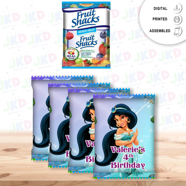 Jasmine Fruit Snack Label Sticker for Kids Birthday Party Favor Decor Custom Physical Product