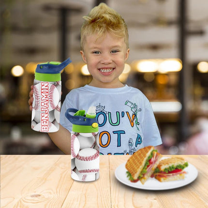 Custom Kids Water Bottle Personalized Toddler Insulated Tumbler 12oz Beisbol Sports