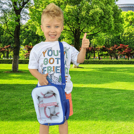 Custom Kids Lunch Bag with Strap Personalized School Insulated Picnic Box Beisbol Sports Team