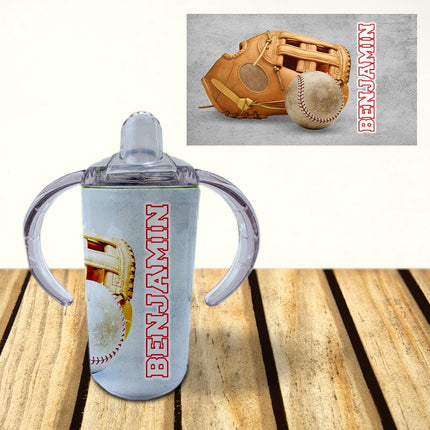 Custom Kids Sippy Cup Personalized Toddler Insulated Tumbler 12oz Bottle Beisbol Sports Team