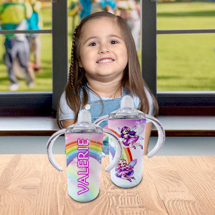 Custom Kids Sippy Cup Personalized Toddler Insulated Tumbler 12oz Bottle Fairy Pixie Dust