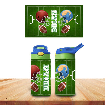 Custom School Kids Bundle Insulated Lunch Bag Snack Box Sippy Cup Bottle Personalized Toddler Set Football Sports Team