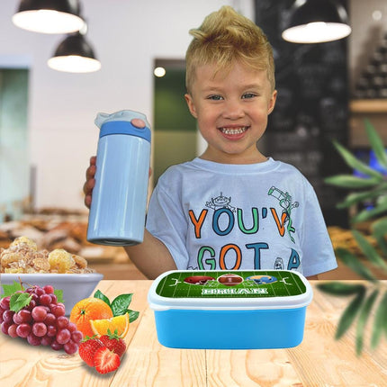 Custom School Kids Bundle Insulated Lunch Bag Snack Box Sippy Cup Bottle Personalized Toddler Set Football Sports Team