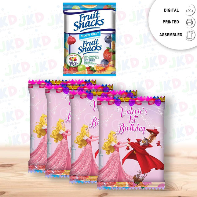 Sleeping Beauty Fruit Snack Label Sticker for Kids Birthday Party Favor Decor Custom Physical Product