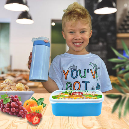 Custom School Kids Bundle Insulated Lunch Bag Snack Box Sippy Cup Bottle Personalized Toddler Set Farm Barn Animals