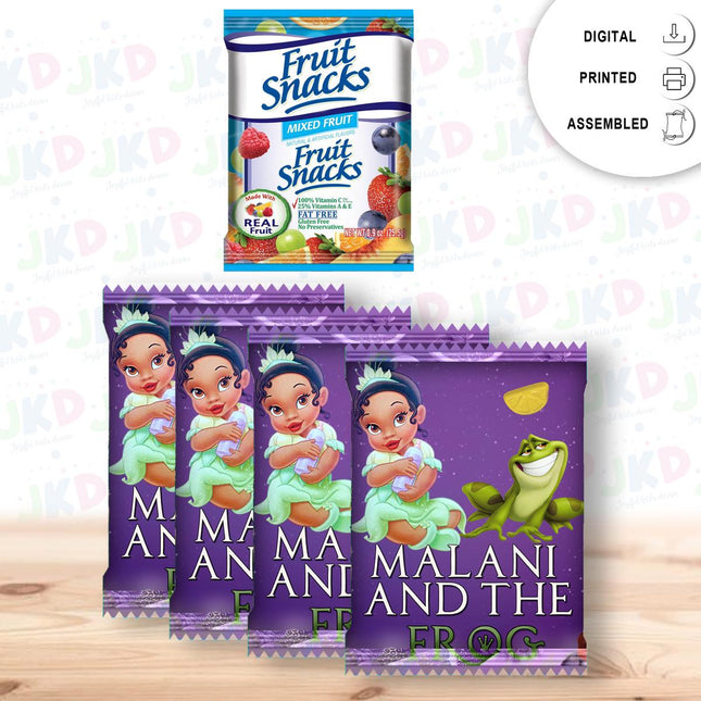 Baby Tiana Fruit Snack Label Sticker for Kids Birthday Party Favor Decor Custom Physical Product