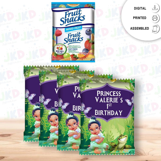 Baby Tiana Fruit Snack Label Sticker for Kids Birthday Party Favor Decor Custom Physical Product