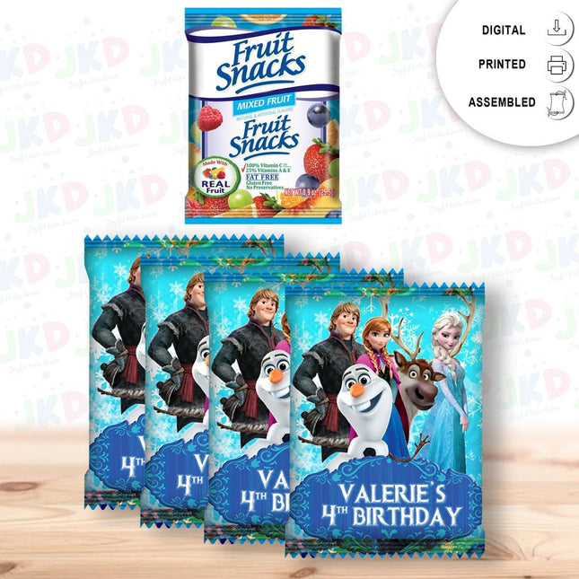 Frozen Fruit Snack Label Sticker for Kids Birthday Party Favor Decor Custom Physical Product