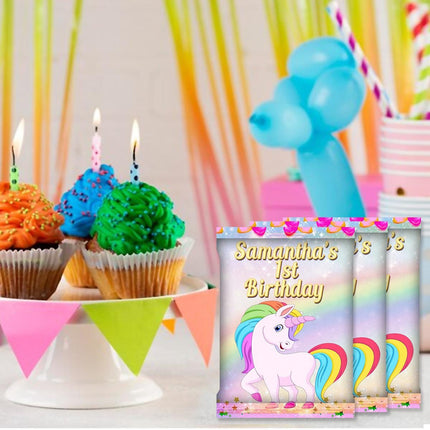 Unicorn Fruit Snack Label Sticker for Kids Birthday Party Favor Decor Custom Physical Product