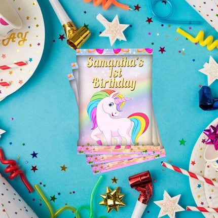 Unicorn Fruit Snack Label Sticker for Kids Birthday Party Favor Decor Custom Physical Product