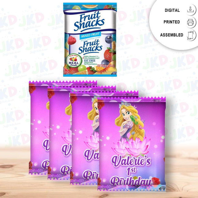 Tangled Fruit Snack Label Sticker for Kids Birthday Party Favor Decor Custom Physical Product