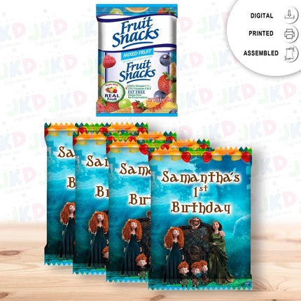 Brave Fruit Snack Label Sticker for Kids Birthday Party Favor Decor Custom Physical Product