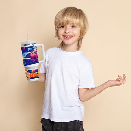 Custom Kids Tumbler 40oz Personalized Name Insulated Bottle Water Astronaut
