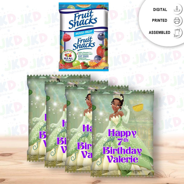 Tiana Fruit Snack Label Sticker for Kids Birthday Party Favor Decor Custom Physical Product