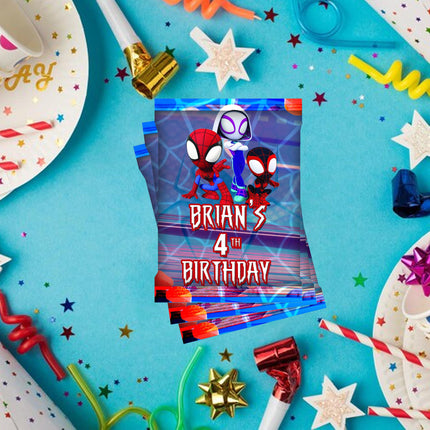 Spidey Fruit Snack Label Sticker for Kids Birthday Party Favor Decor Custom Physical Product