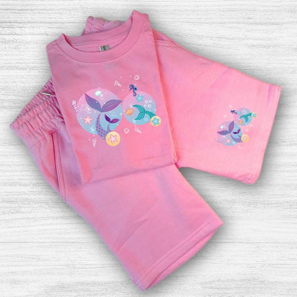 Custom Kids' Short Set Outfit Shorts & Tshirt Mermaid Tail