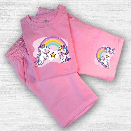 Custom Kids' Short Set Outfit Shorts & Tshirt Unicorn