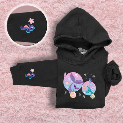 Kids Hoddie Sweatshirt Cozy Toddler Pullover Fleece Winter Outfit Gift for Girl Daughter Mermaid Tail