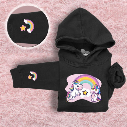 Kids Hoddie Sweatshirt Cozy Toddler Pullover Fleece Winter Outfit Gift for Girl Daughter Unicorn