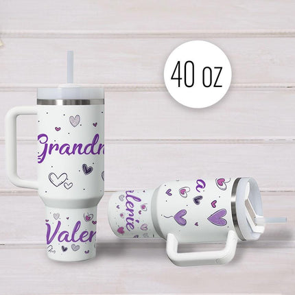 Custom Tumbler 40oz Personalized Name Insulated Bottle Water Grandma Grandmother