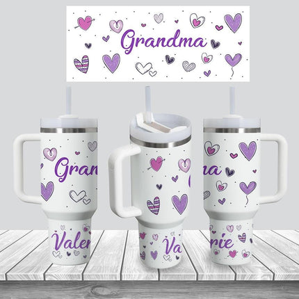 Custom Tumbler 40oz Personalized Name Insulated Bottle Water Grandma Grandmother