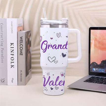 Custom Tumbler 40oz Personalized Name Insulated Bottle Water Grandma Grandmother