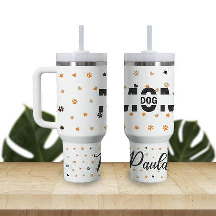 Custom Tumbler 40oz Personalized Name Insulated Bottle Water Dog Mom 1