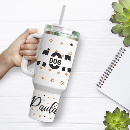 Custom Tumbler 40oz Personalized Name Insulated Bottle Water Dog Mom 1