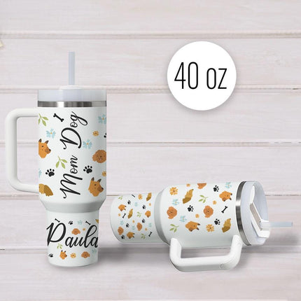 Custom Tumbler 40oz Personalized Name Insulated Bottle Water Dog Mom 2