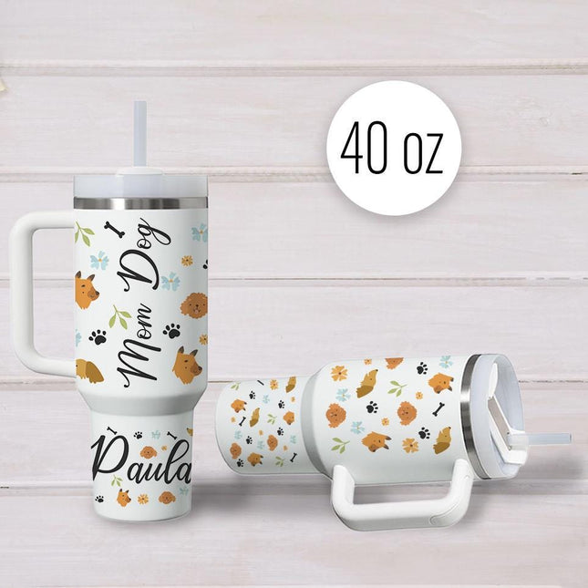 Custom Tumbler 40oz Personalized Name Insulated Bottle Water Dog Mom 2