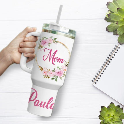 Custom Tumbler 40oz Personalized Name Insulated Bottle Water Mom Mother 1