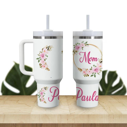 Custom Tumbler 40oz Personalized Name Insulated Bottle Water Mom Mother 1