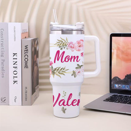 Custom Tumbler 40oz Personalized Name Insulated Bottle Water Mom Mother 2