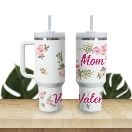 Custom Tumbler 40oz Personalized Name Insulated Bottle Water Mom Mother 2