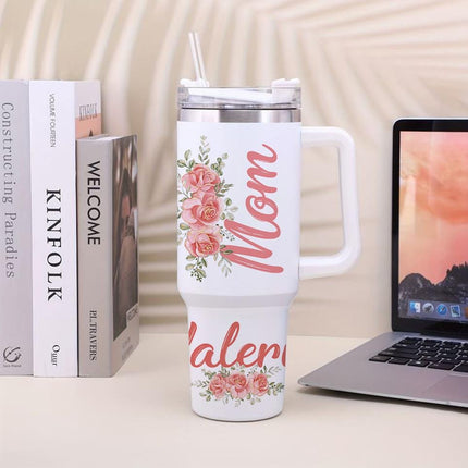 Custom Tumbler 40oz Personalized Name Insulated Bottle Water Mom Mother 3