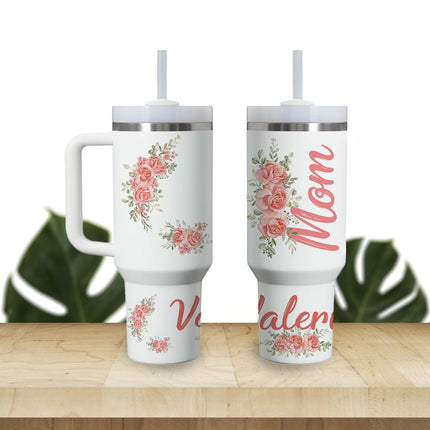 Custom Tumbler 40oz Personalized Name Insulated Bottle Water Mom Mother 3